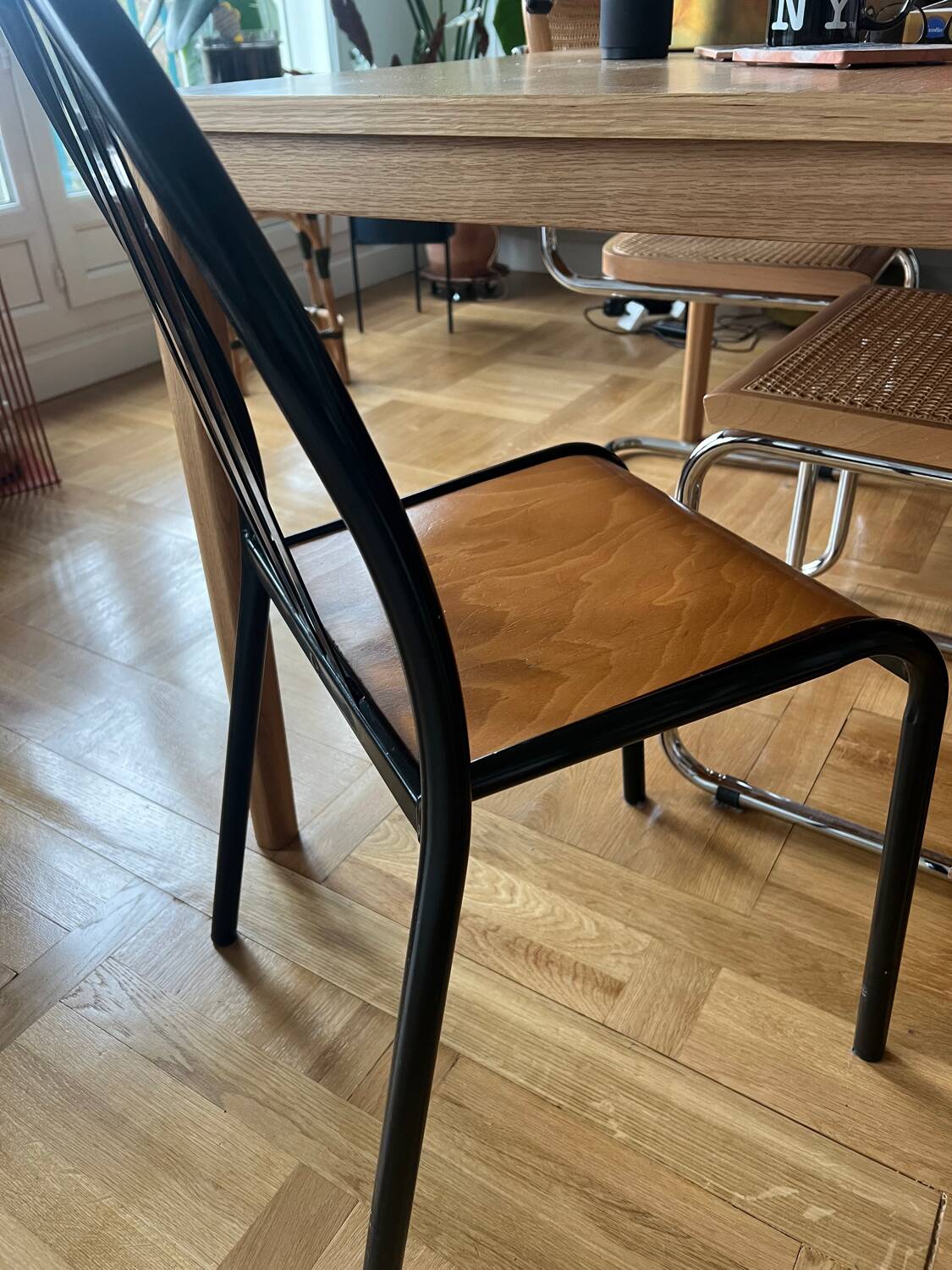 Pair of vintage metal bistro chairs