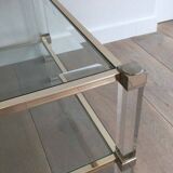 Large coffee table in plexiglass and chrome