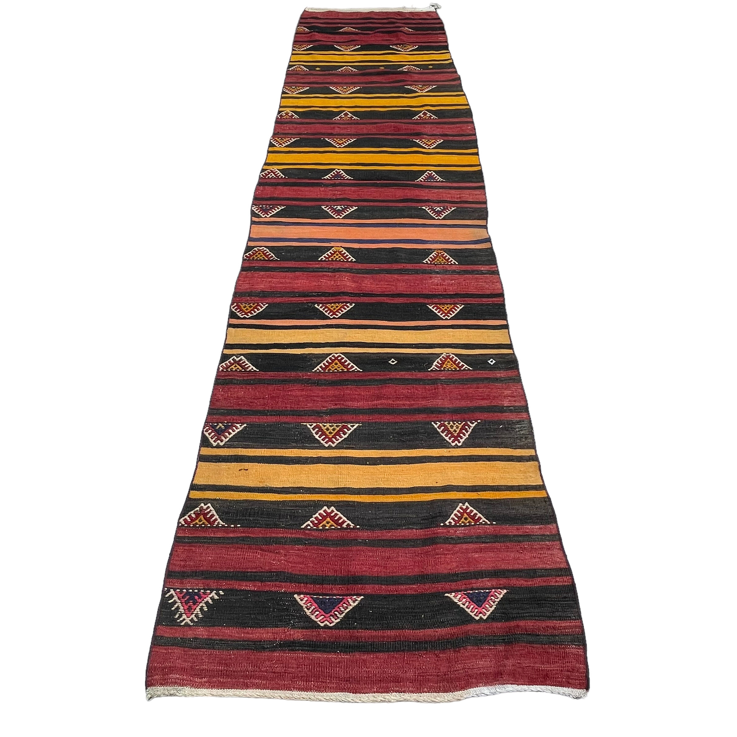 Vintage Turkish Kilim Runner , 340 x 82 cm