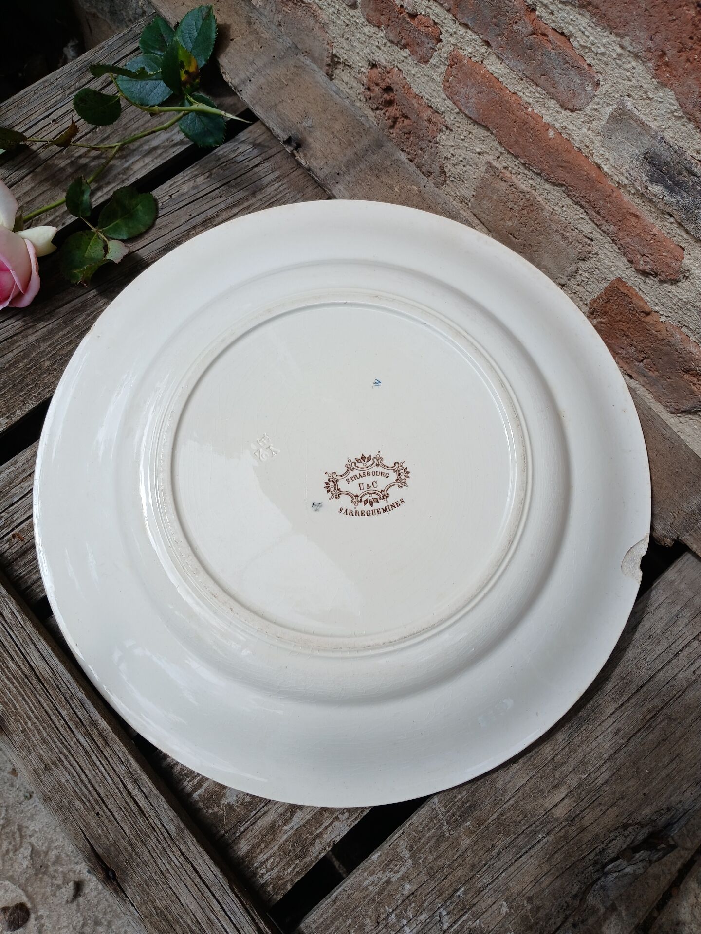 Old plate U&C Sarreguemines