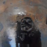 Black folded metallized vase signed