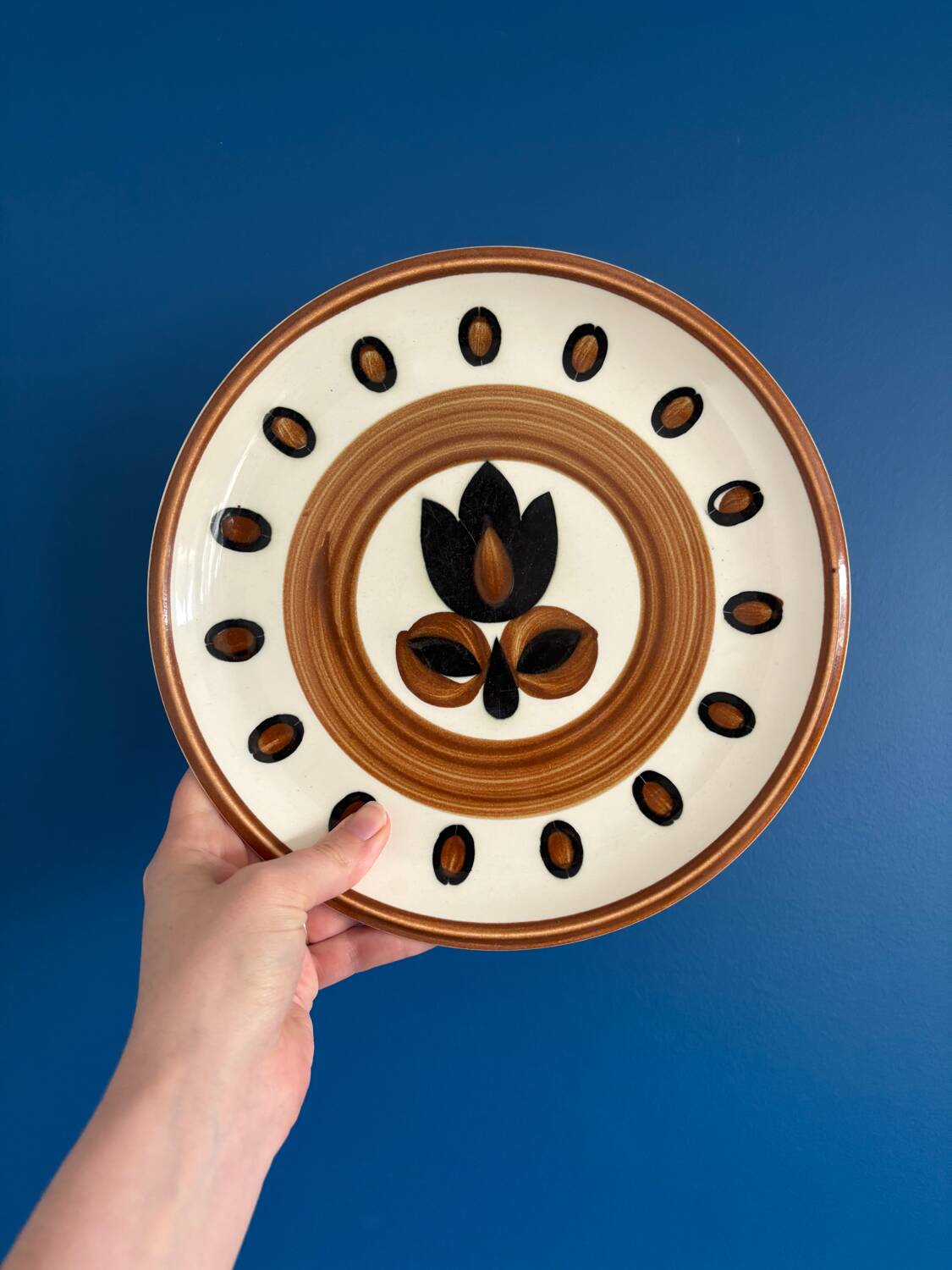 Set of 6 vintage Boch La Louviere plates, 1970s kimono model