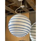 Murano Style Glass Pendant Swirling Blue and White