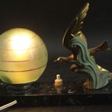 Art deco bird lamp