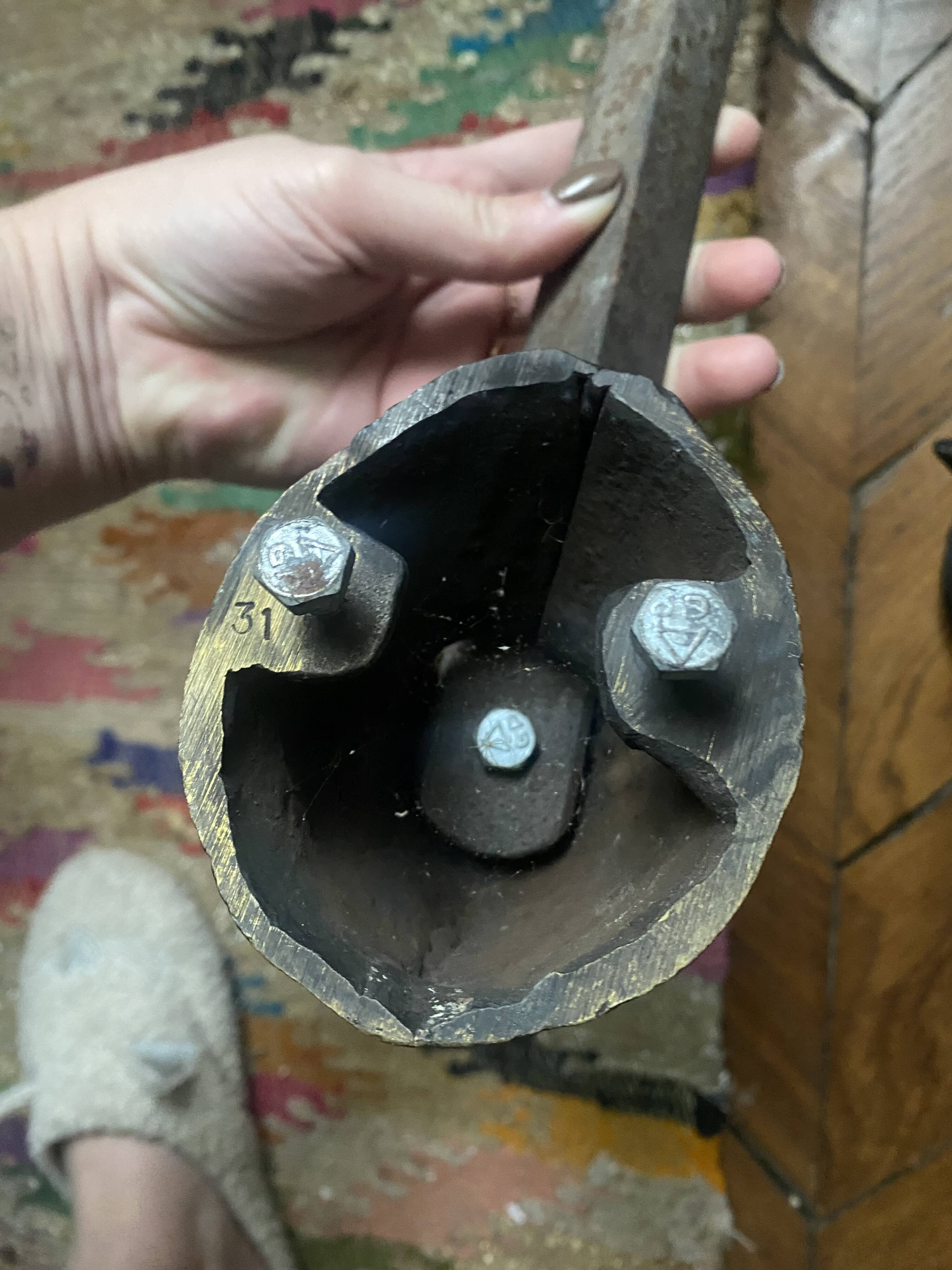 Pair of vintage deer head andirons