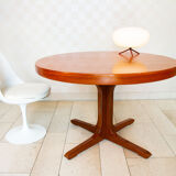 Extendable round dining table, teak, 1960