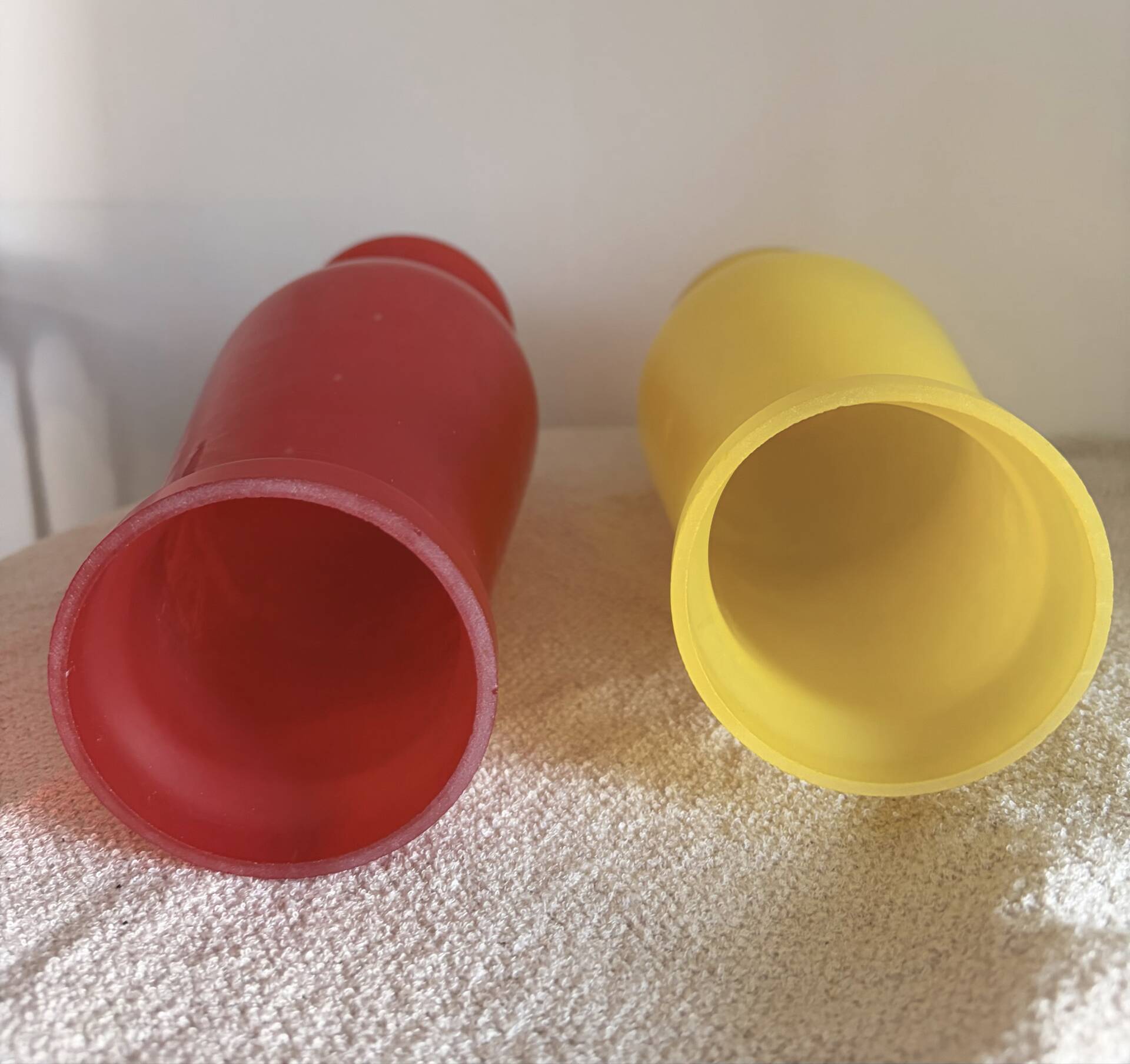 Vintage Mid-Century Modern Frosted Satin Glass Vase Pair