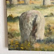 Oil on canvas landscape of Brittany by Lucien Ferriot, Dolmens.