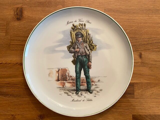 5 Dessert plates "The trades of Old Paris"