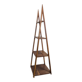 Brutalist shelf in exotic wood