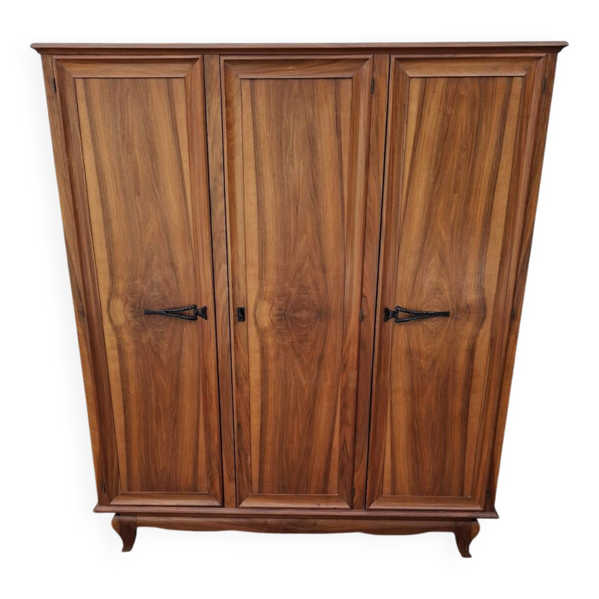 3-door walnut wardrobe