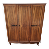 3-door walnut wardrobe