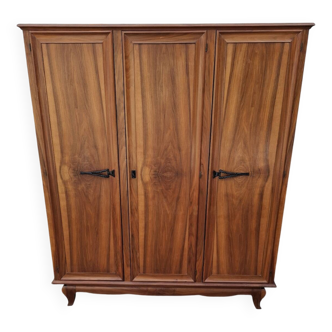 3-door walnut wardrobe