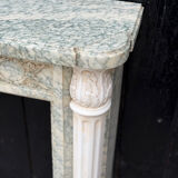 Louis XVI style fireplace in green Estours marble and white Carrara, circa 1880.