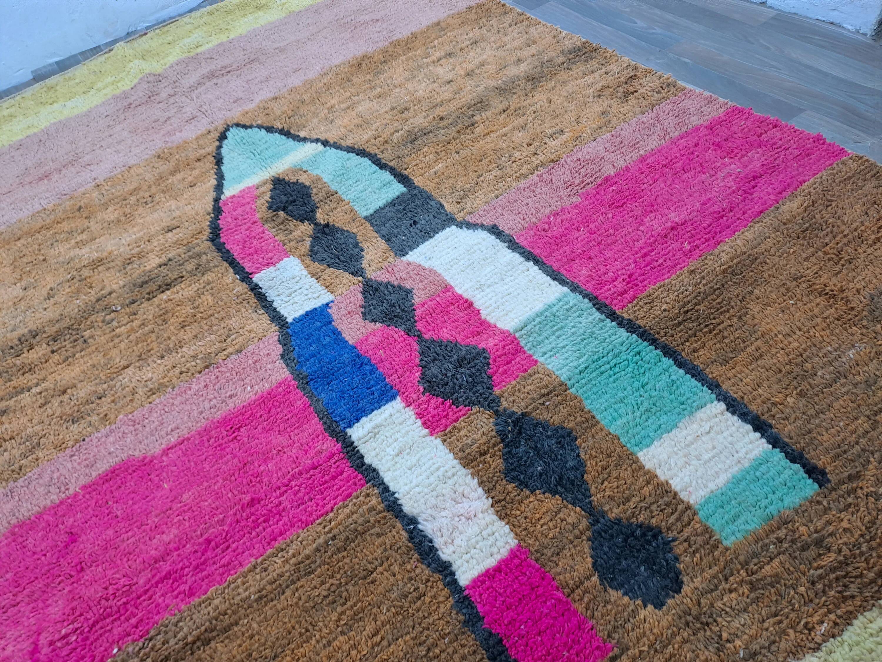 Traditional Berber rug in natural wool 3x2 m
