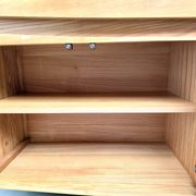 Curved enfilade Maison Regain in solid elm, 1970.