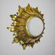 Sun wall lamp by ferro arte, metal and gold leaf, Spain, 1960