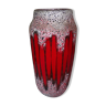 Vase en céramique émaillée rouge et gris