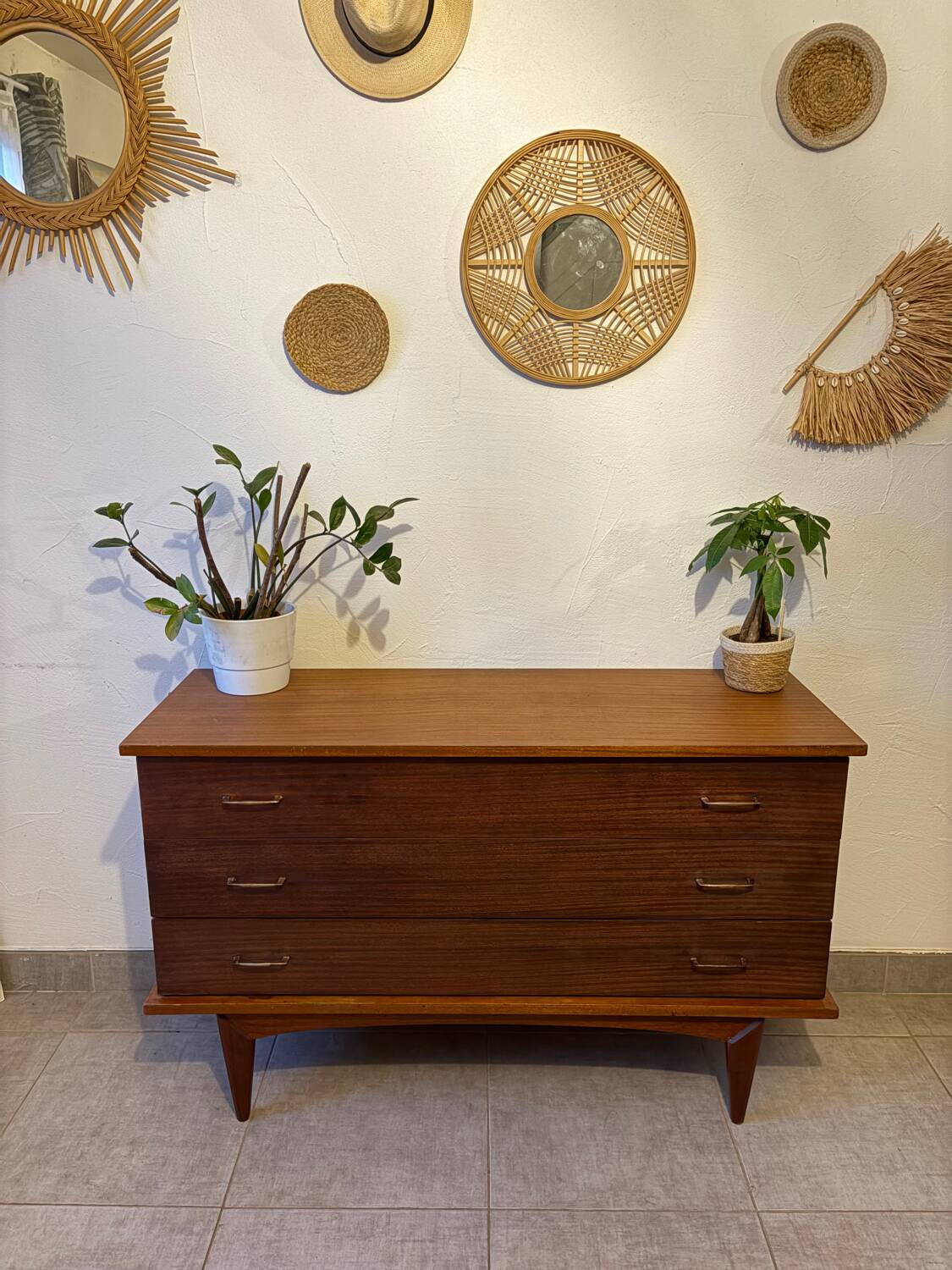 Long vintage teak sideboard