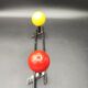 Vintage coat rack hook two colorful balls 60s