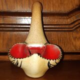 Old saltron painted in ceramic in the shape of a swan