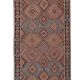Vintage Turkish rug from Oushak, handwoven 132x360 cm