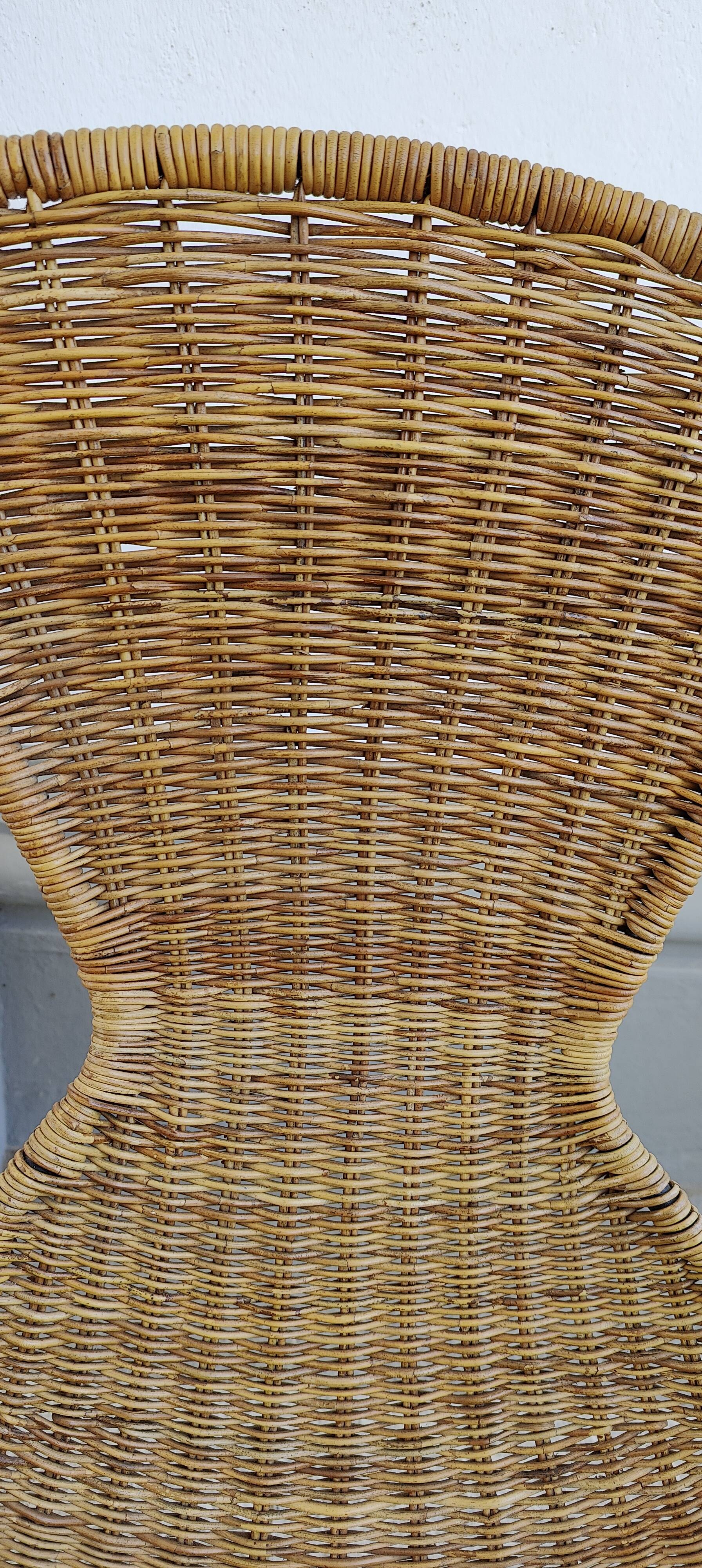 pair of Italian wicker chairs