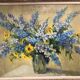 Grand Tableau, Huile Sur Toile, Bouquet De Fleurs, Signé Barjan