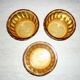3 vintage Vereco amber glass ramekins