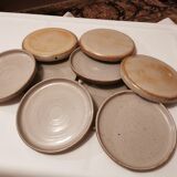 Series of 9 plates in enamelled gres