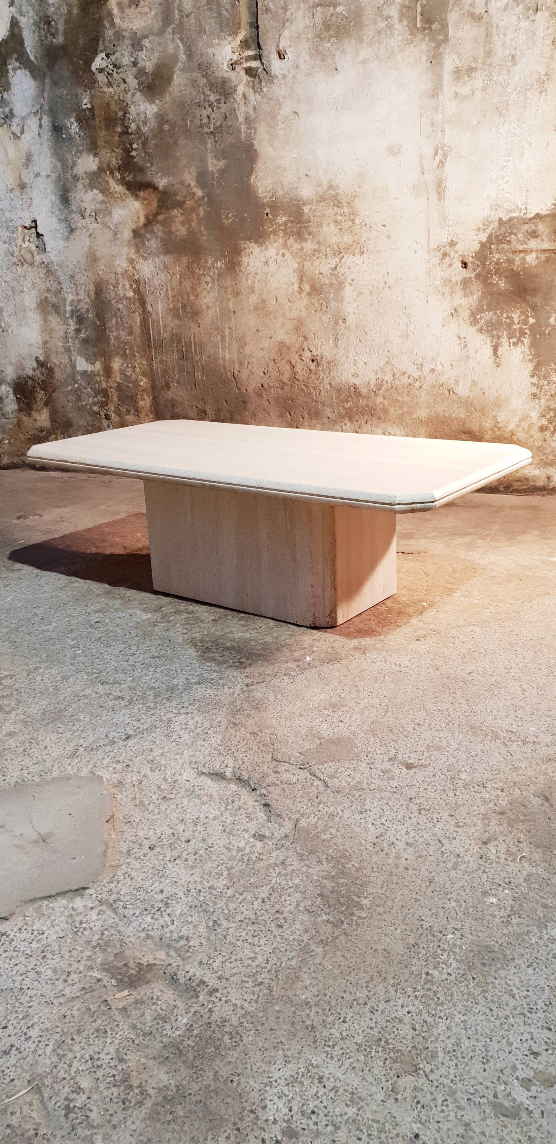 Travertine coffee table