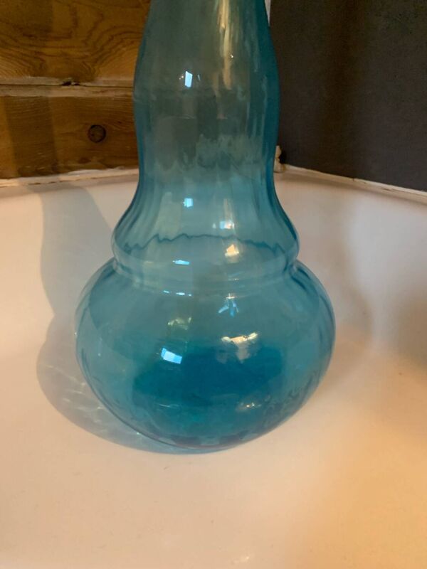 Bouteille en verre bleuté par blenko année 60