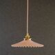 Opaline pendant light in pink and white painted glass, delivered with new cable and socket