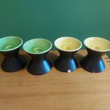 4 vintage 60's ceramic candlesticks