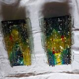 Pair of raak glass appliques, Willem Van Oyen, Chartres model