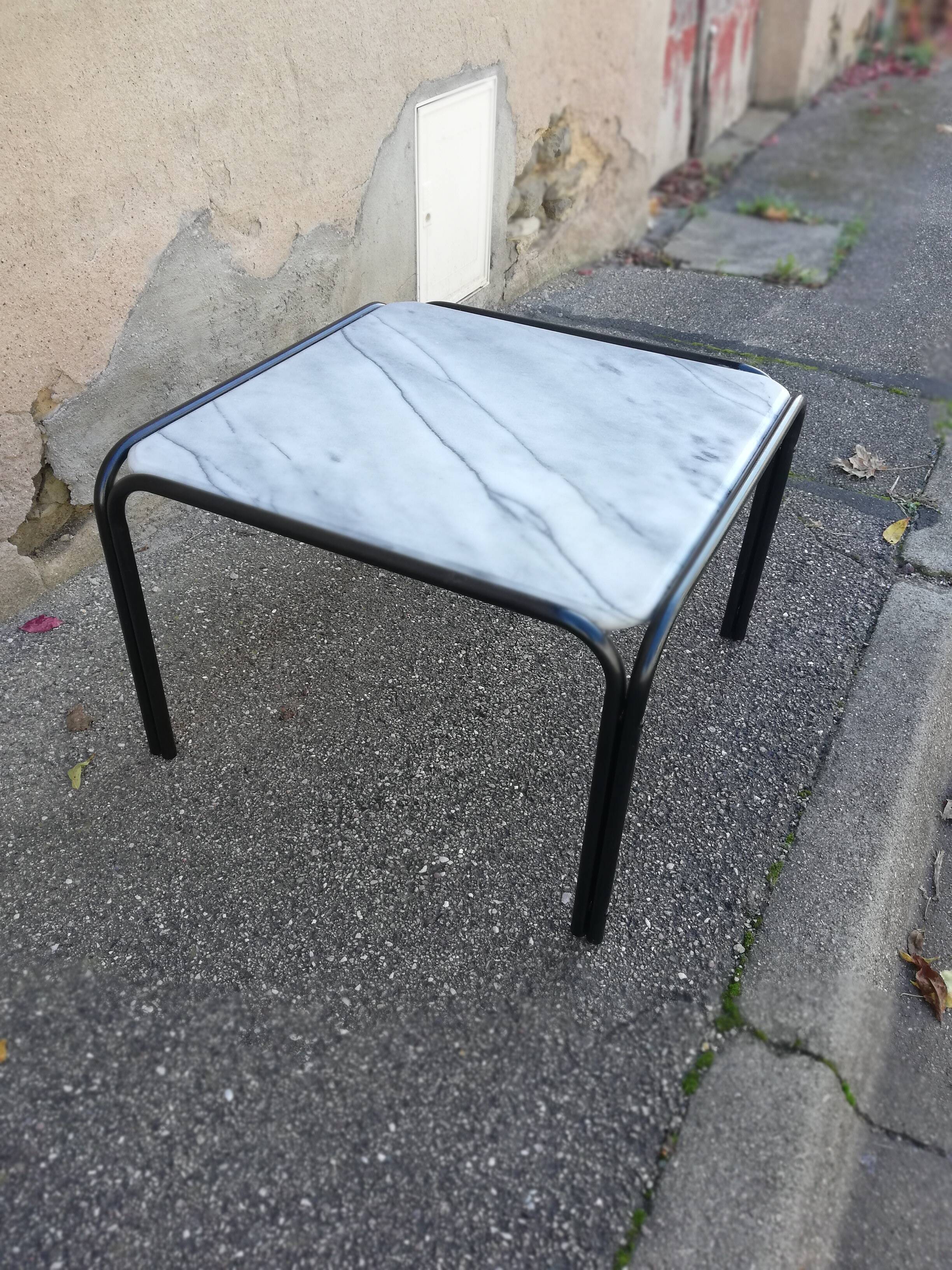 Table basse vintage marbre blanc