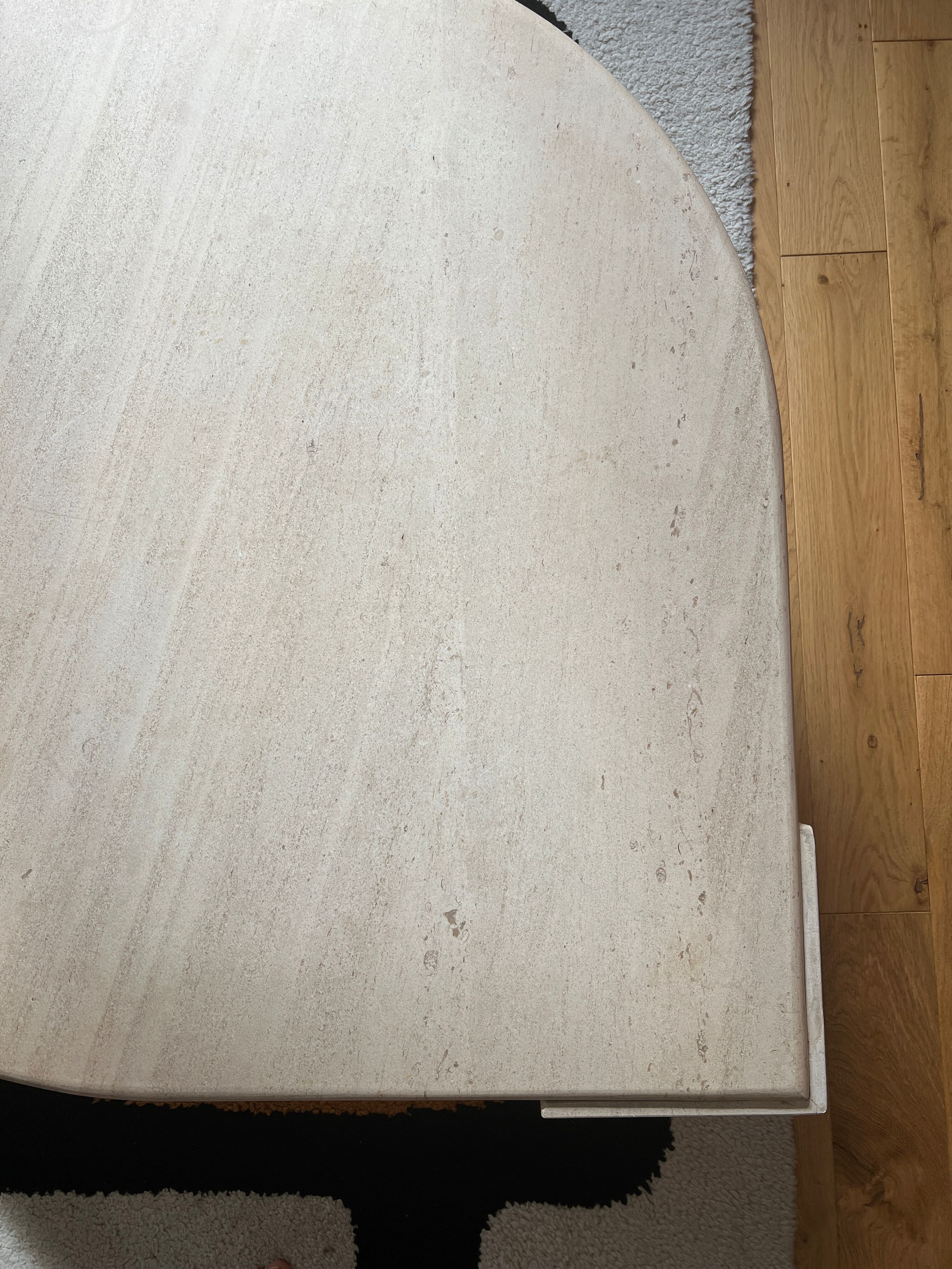 Travertine coffee table