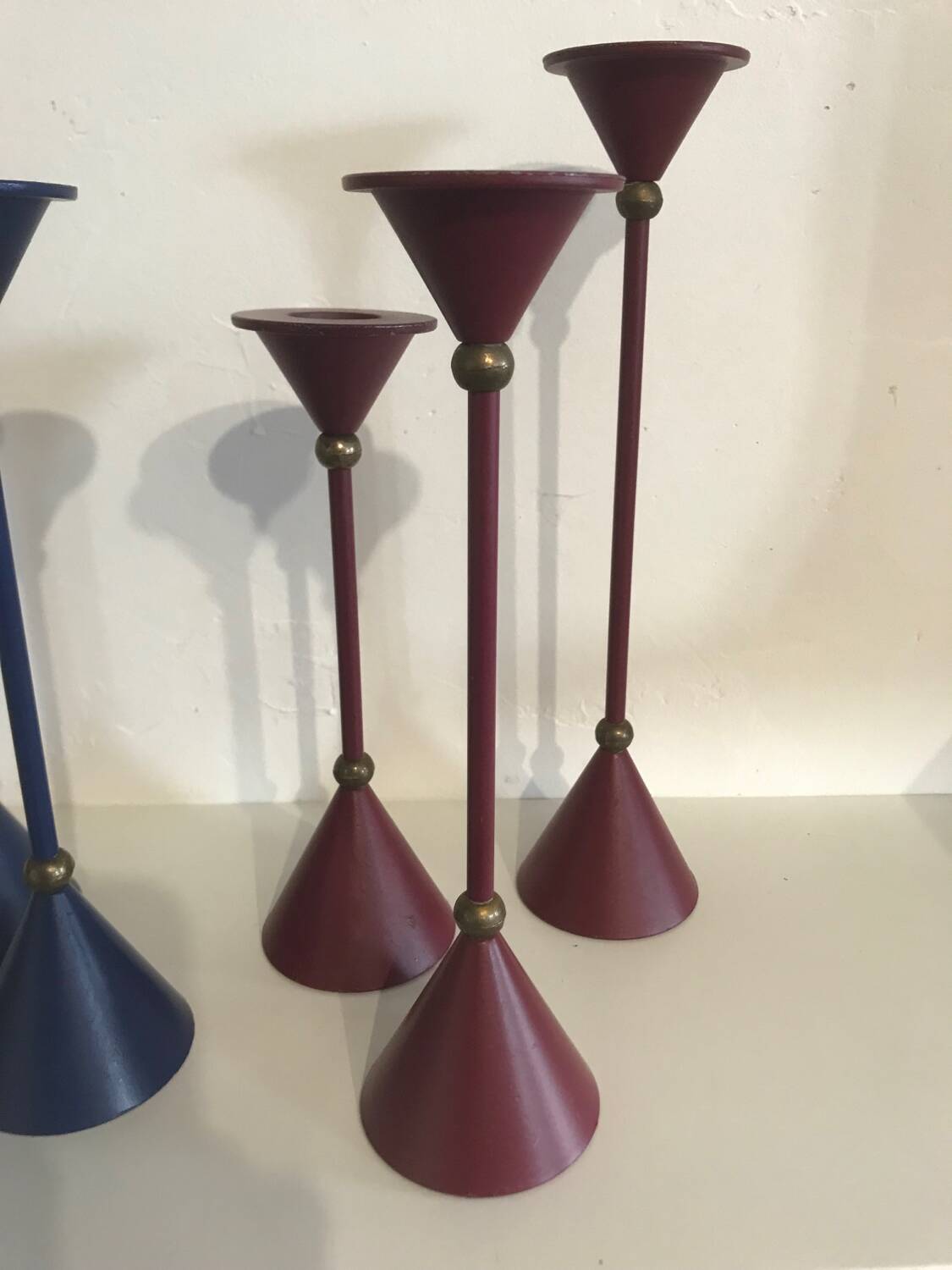 Vintage memphis design candle holders