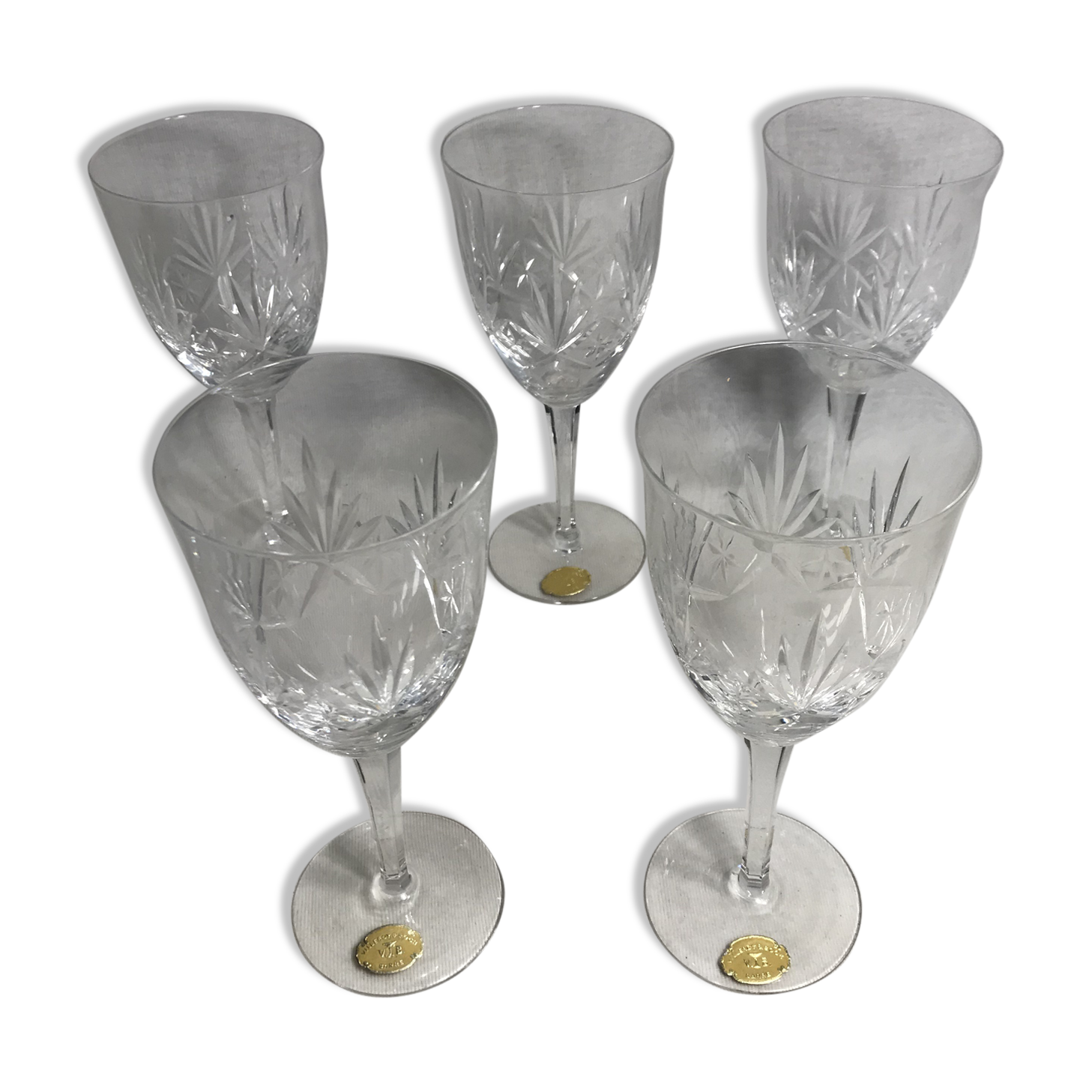 Set of 5 wine glasses crystal Villeroy & Boch wine stand bar model