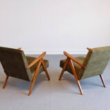 Mid Century Easy Chair Model B - 310 Var in Forest Green Velvet
