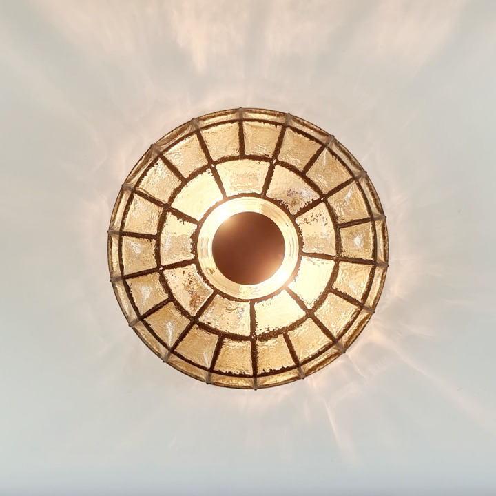 Mid-Century Glass Flush Mount from Limburg, Germany, 1960s