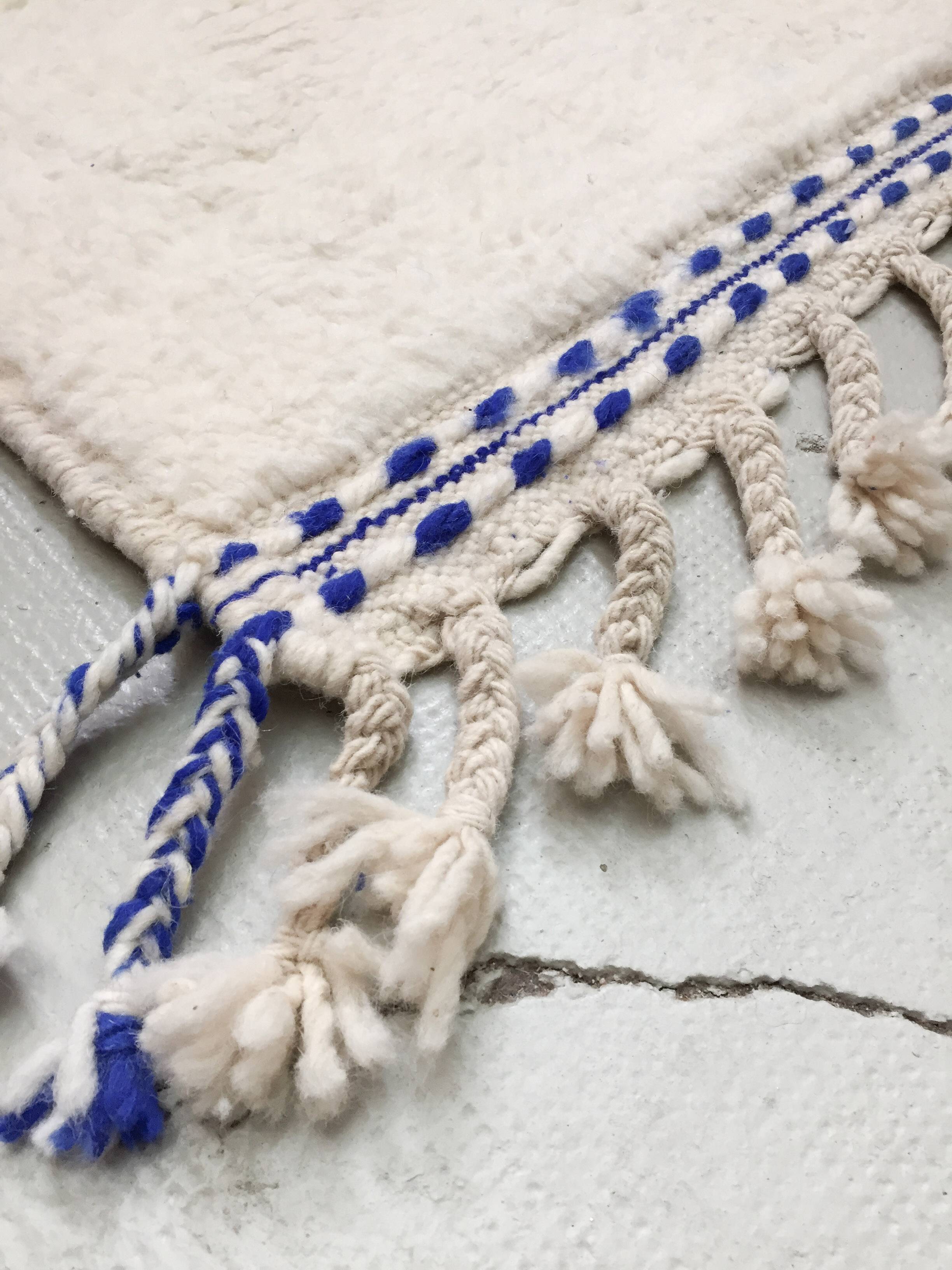 Authentic Moroccan Berber Beni Ouarain majorelle blue rug new