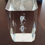 Presse-papier dauphins en verre
