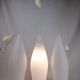 Superb set of three Holmegaard white opaline glass pendant lights