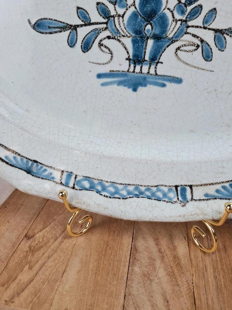 Large antique blue earthenware dish