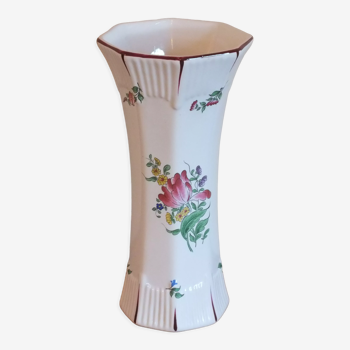 Vase en faïence de St Clément KG Lunéville décor réverbère