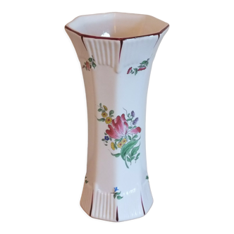 Vase en faïence de St Clément KG Lunéville décor réverbère