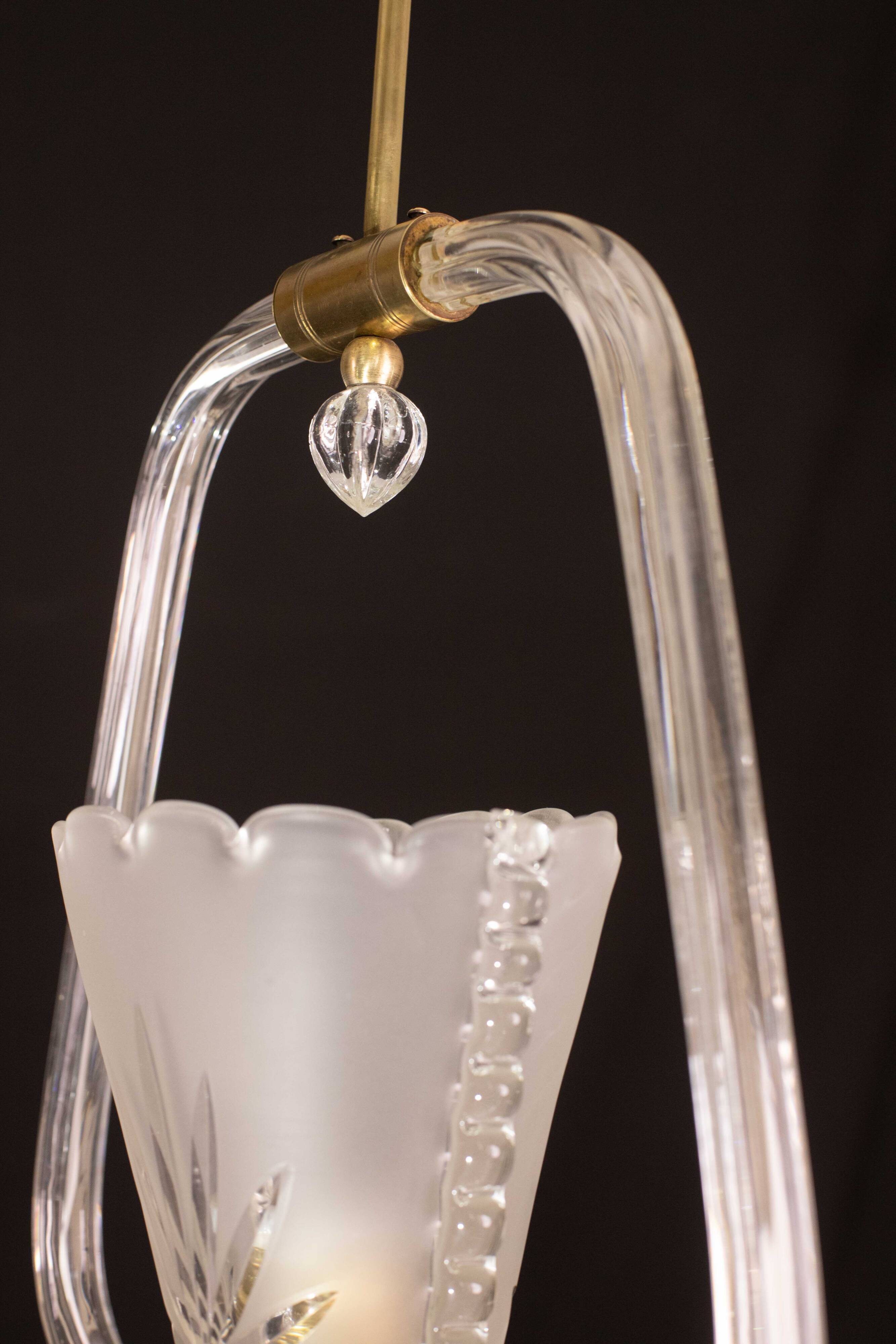 Charming Liberty Barovier and Toso Chandelier, 1940s