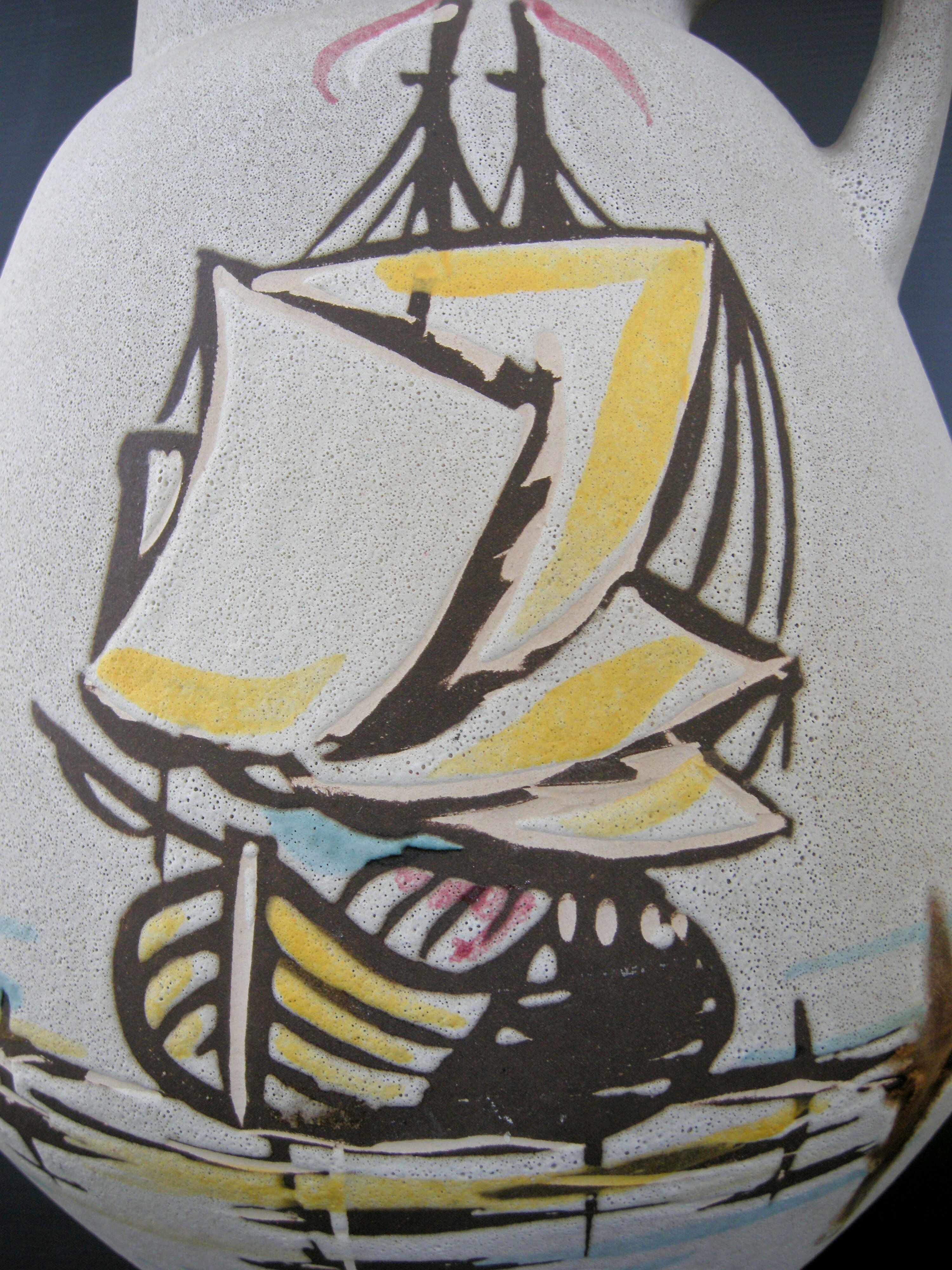 Vintage vase 1960 ceramic boats