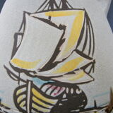 Vintage vase 1960 ceramic boats